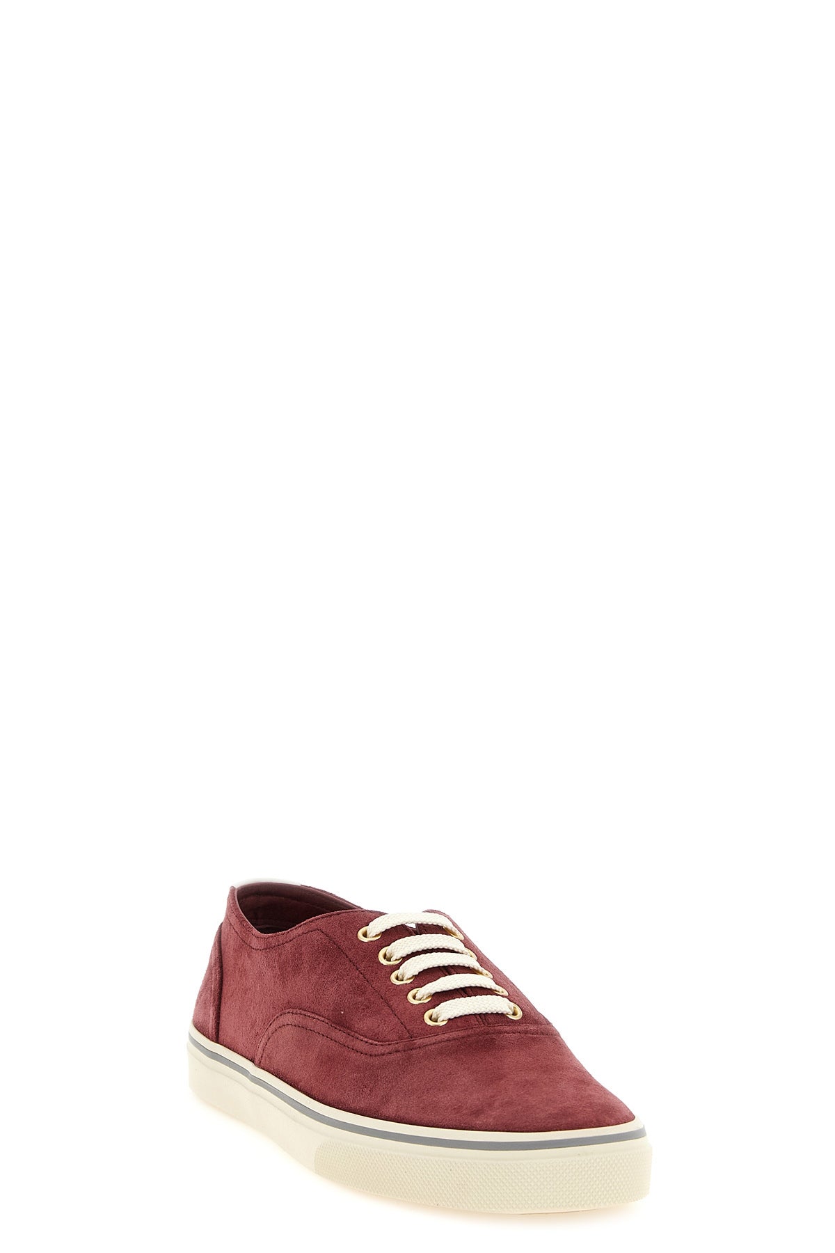the brunello cucinelli suede-effect inverted calfskin leather sneakers