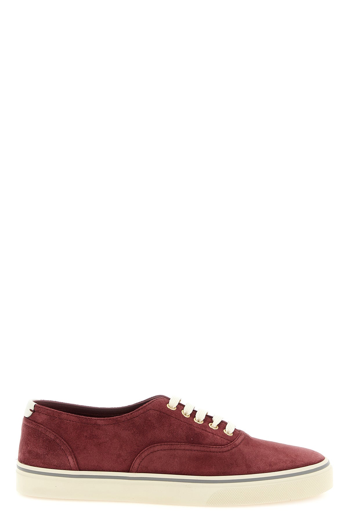 the brunello cucinelli suede-effect inverted calfskin leather sneakers