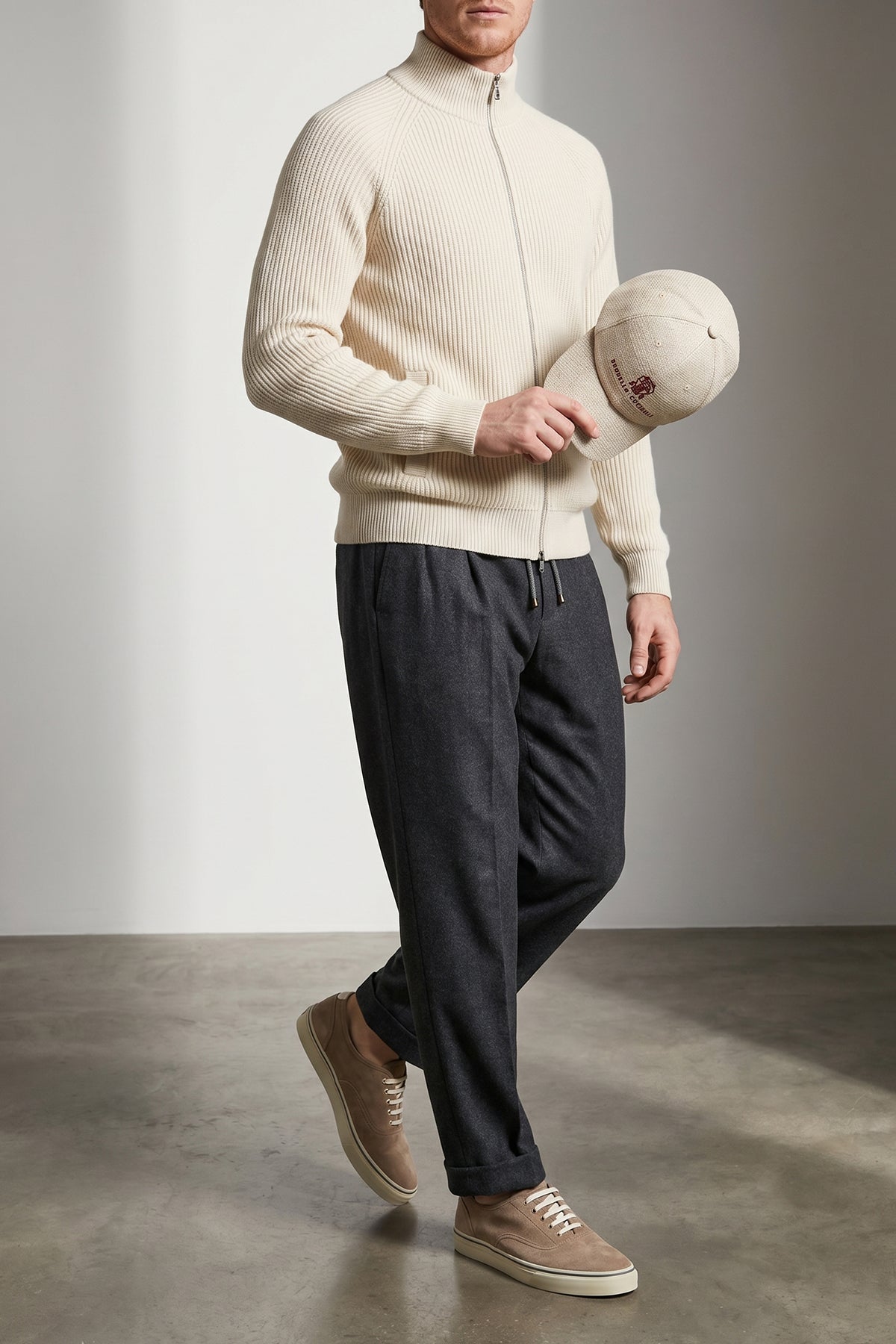 sneakers in inverted suede calfskin leather