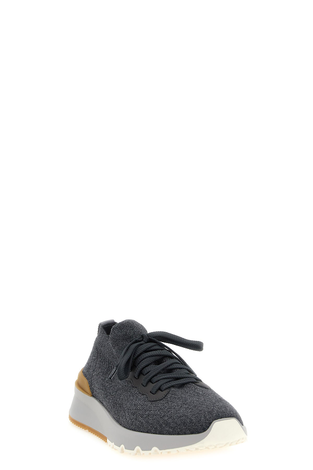 brunello cucinelli runners cotton knit sneakers combine advanced textile engin