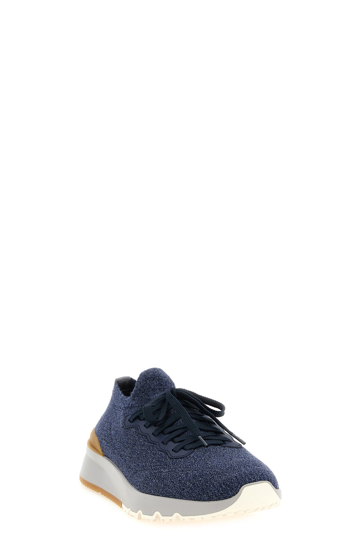 brunello cucinelli jacquard wool knit sneakers have an enveloping silhouette