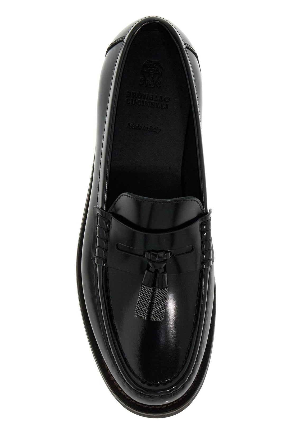 minimal shiny tassel calfskin lo