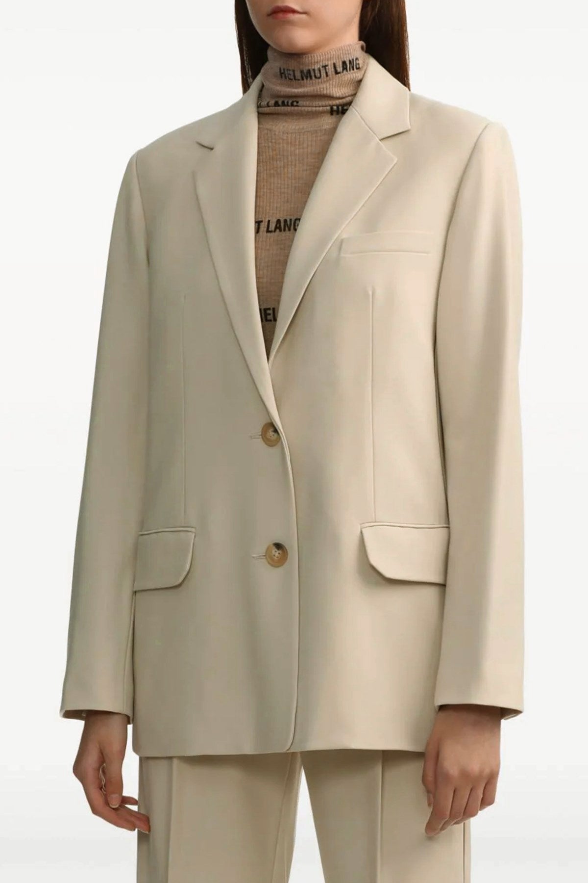 single-breasted wool blend blazer
