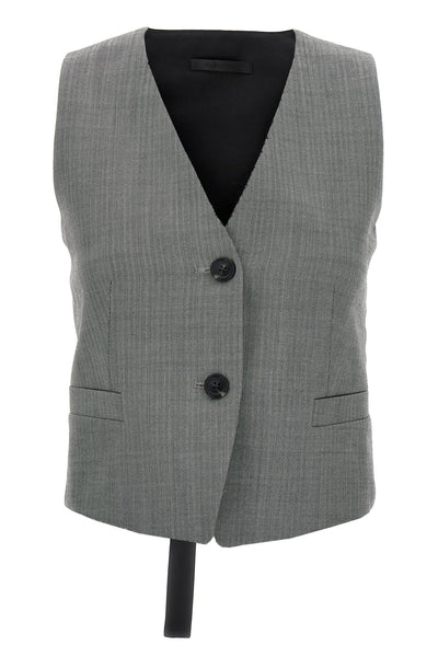 chevron wool blend vest