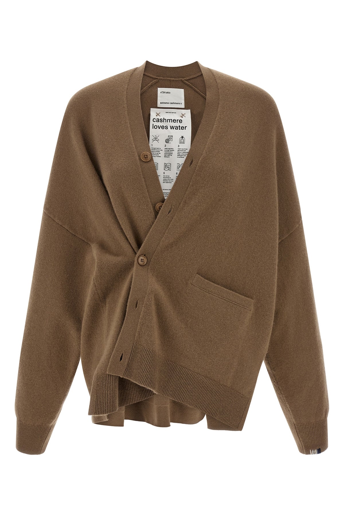 extreme cashmeres n°24 tokio cardigan redefines knitwear volumes through an o