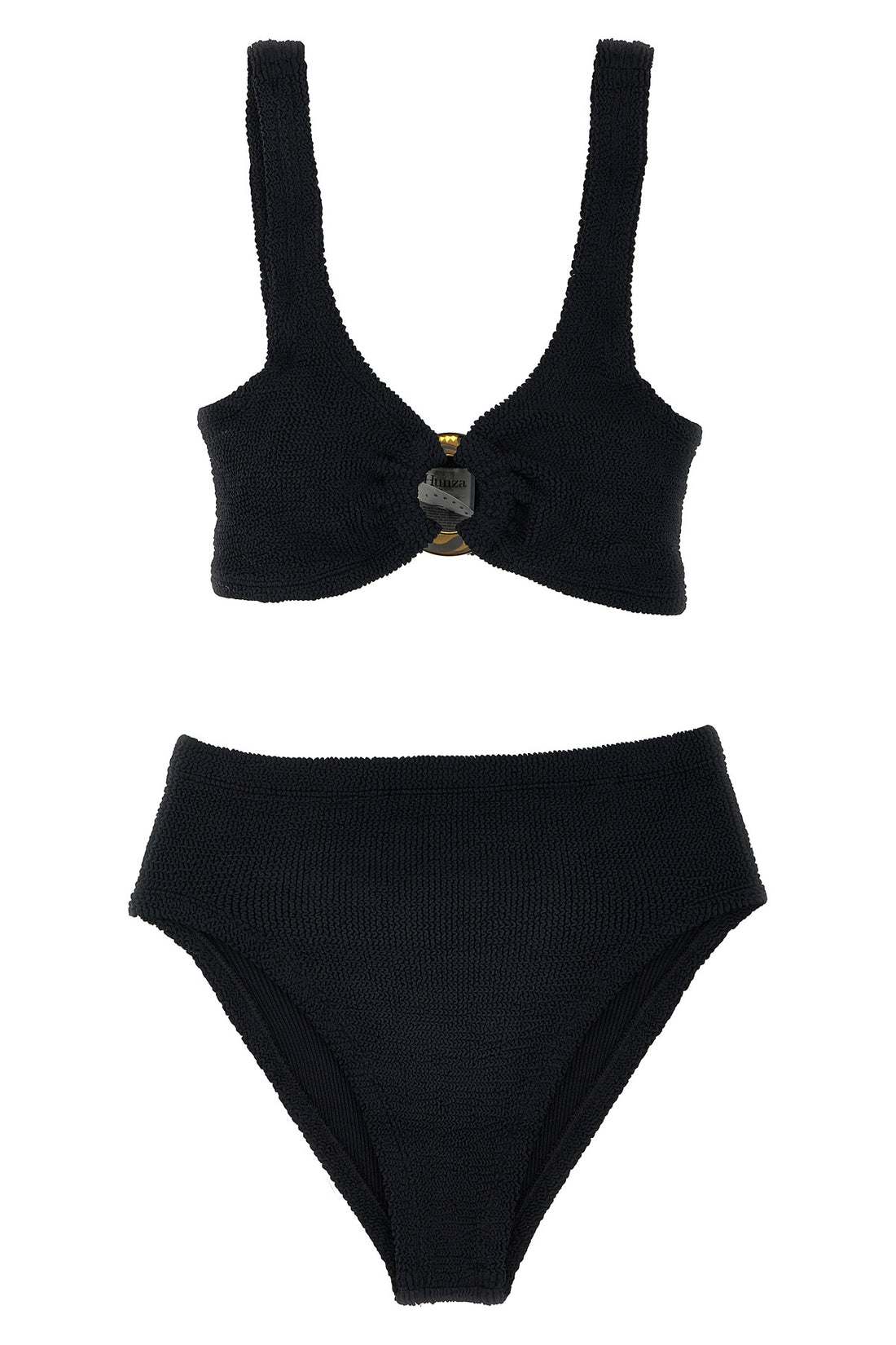 HUNZA G OS nadine seamless crinkle fabric bikini