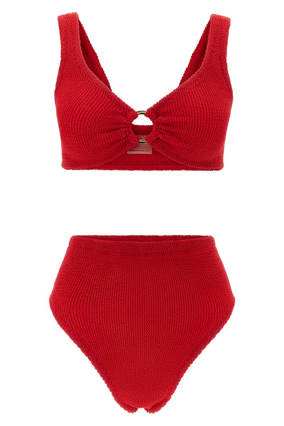 the hunza g nadine bikini redefines beachwear through a precise study of textu