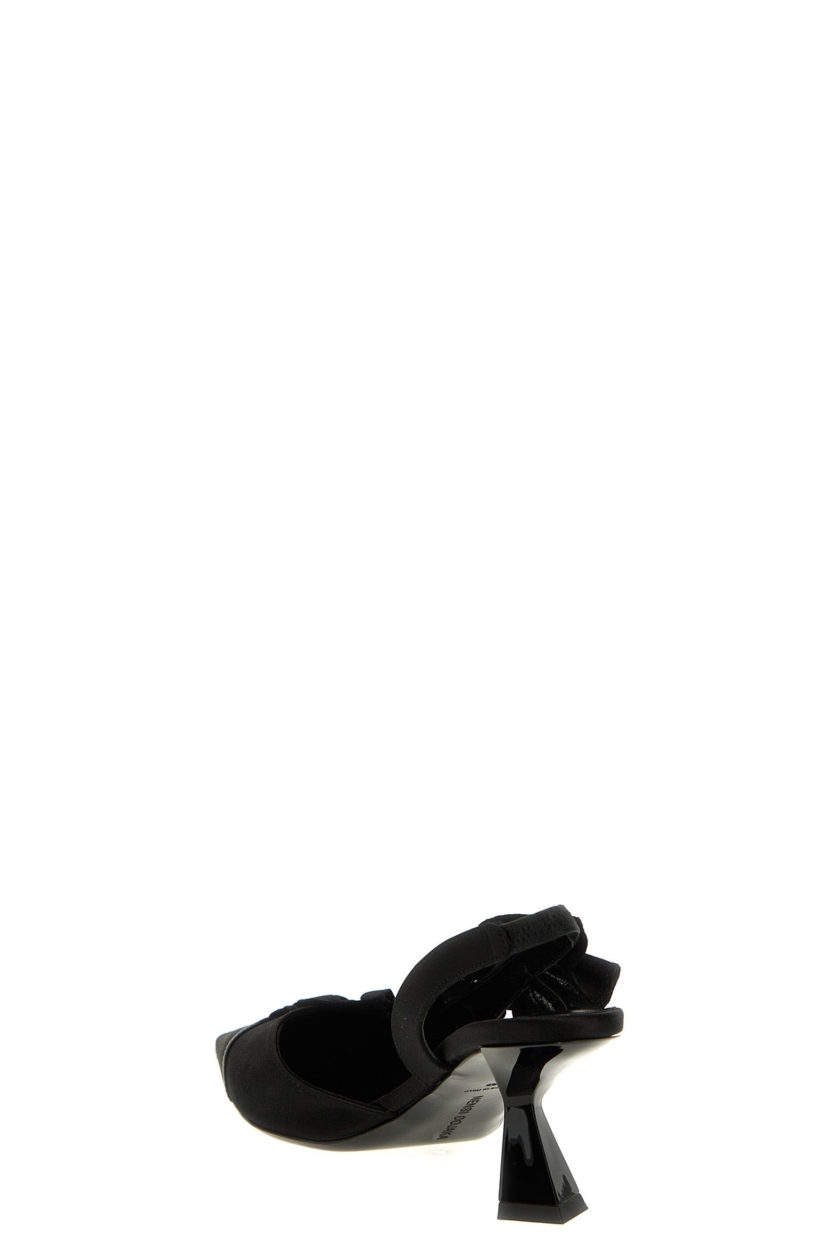leather and satin slingback