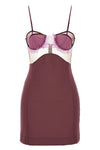 explosive flower bra dress in stretch fabric