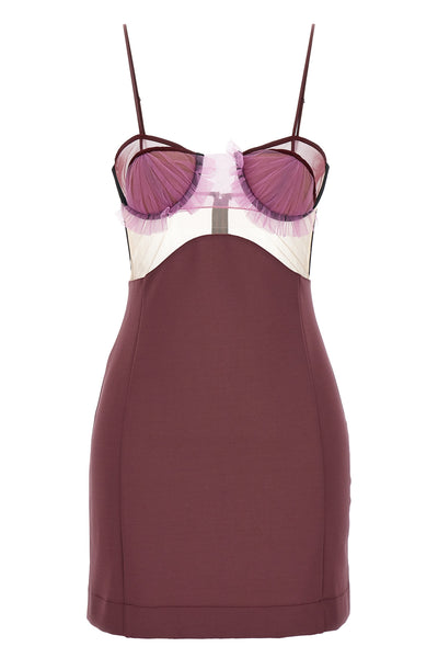 explosive flower bra dress in stretch fabric
