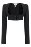 cleo bolero crop blazer in wool blend