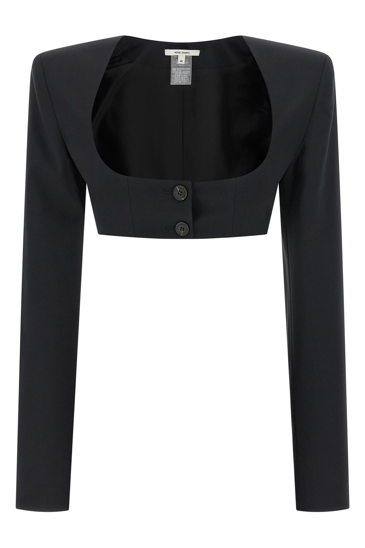 cleo bolero crop blazer in wool blend