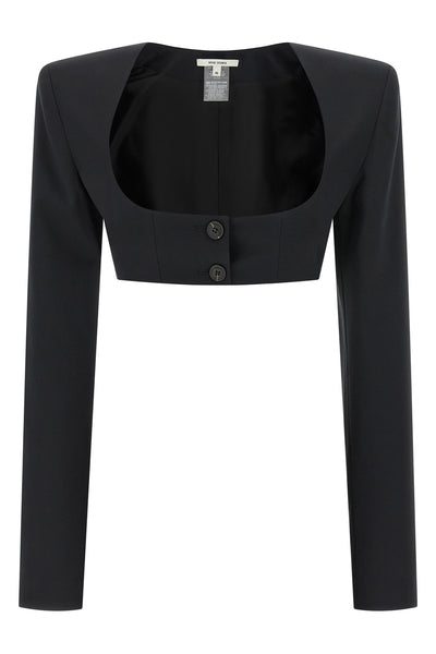 cleo bolero crop blazer in wool blend