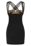 draped padded cup mini fluid viscose dress