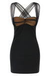 draped padded cup mini fluid viscose dress