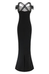 draped padded cup maxi fluid viscose dress
