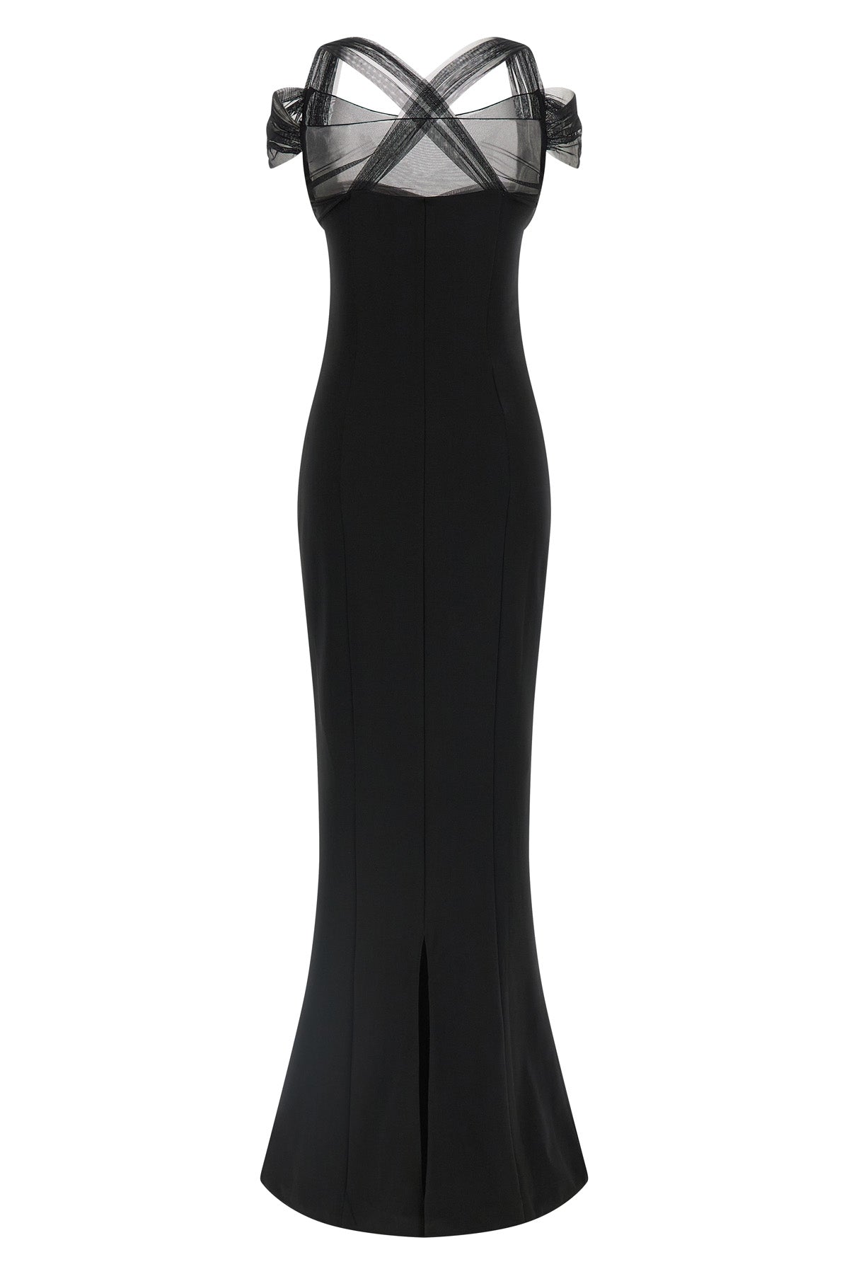 draped padded cup maxi fluid viscose dress