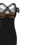 draped padded cup maxi fluid viscose dress