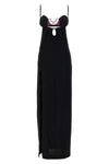 heart bra stretch viscose long dress