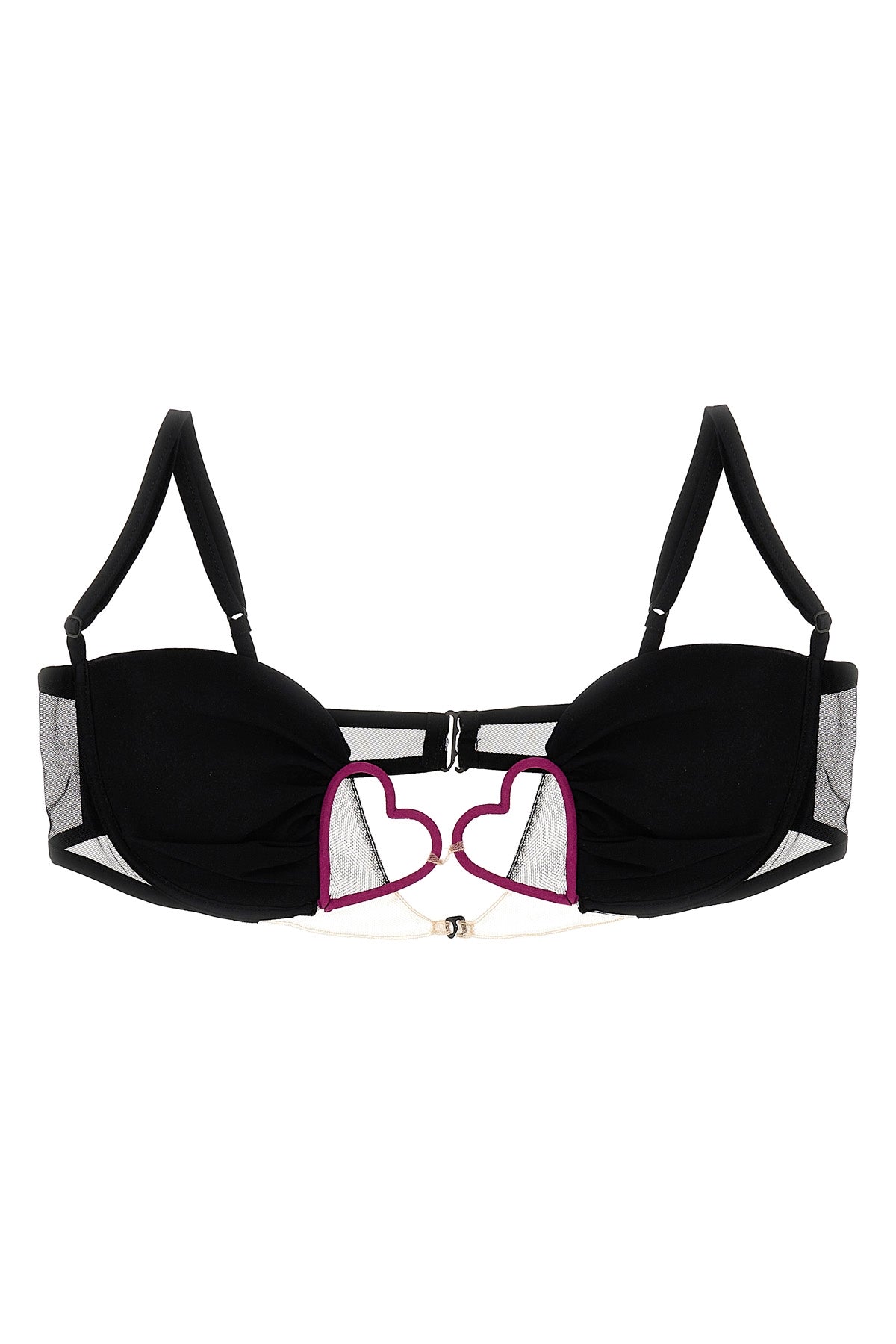 heart bra in a velbed mesh fabric