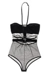 ring mesh fabric bodysuit