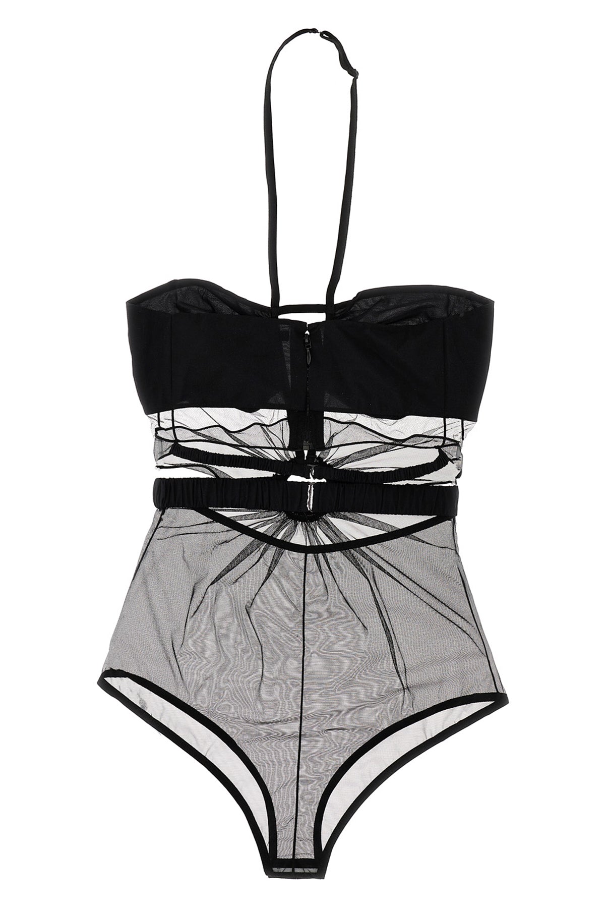 ring mesh fabric bodysuit