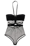 ring mesh fabric bodysuit