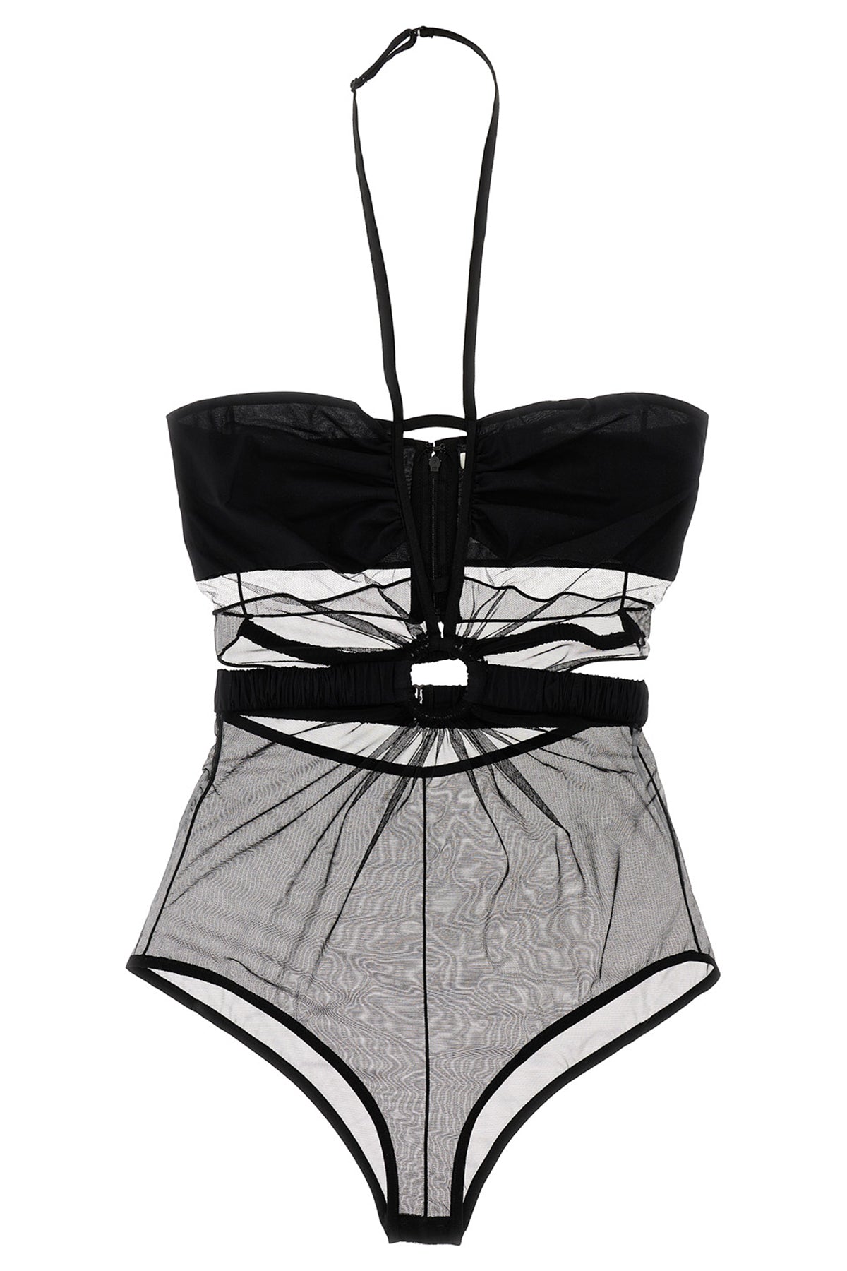 ring mesh fabric bodysuit