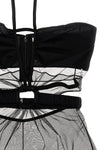 ring mesh fabric bodysuit