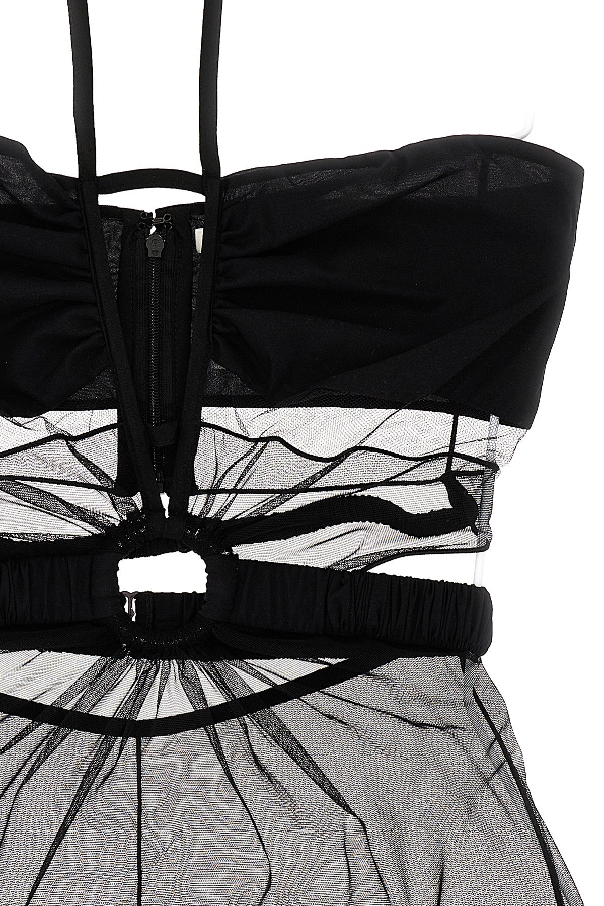 ring mesh fabric bodysuit