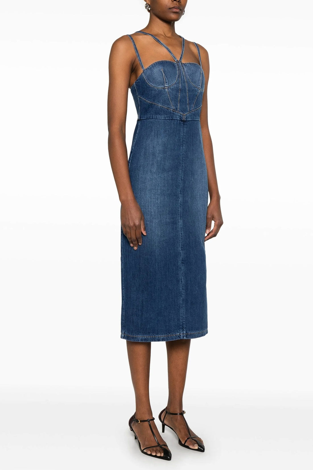 NENSI DOJAKA 38 cotton denim midi dress