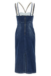 cotton denim midi dress