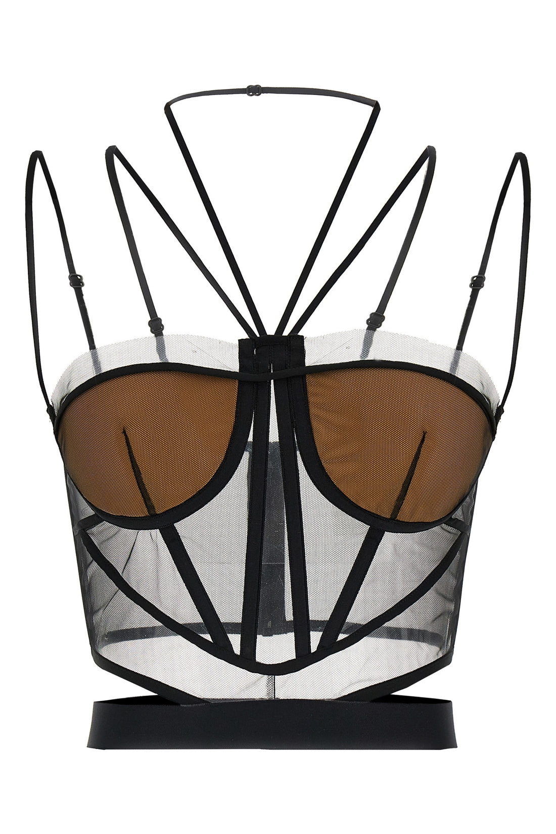 NENSI DOJAKA 38 sheer corset corset tulle top