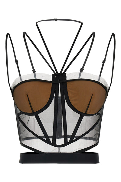 sheer corset corset tulle top