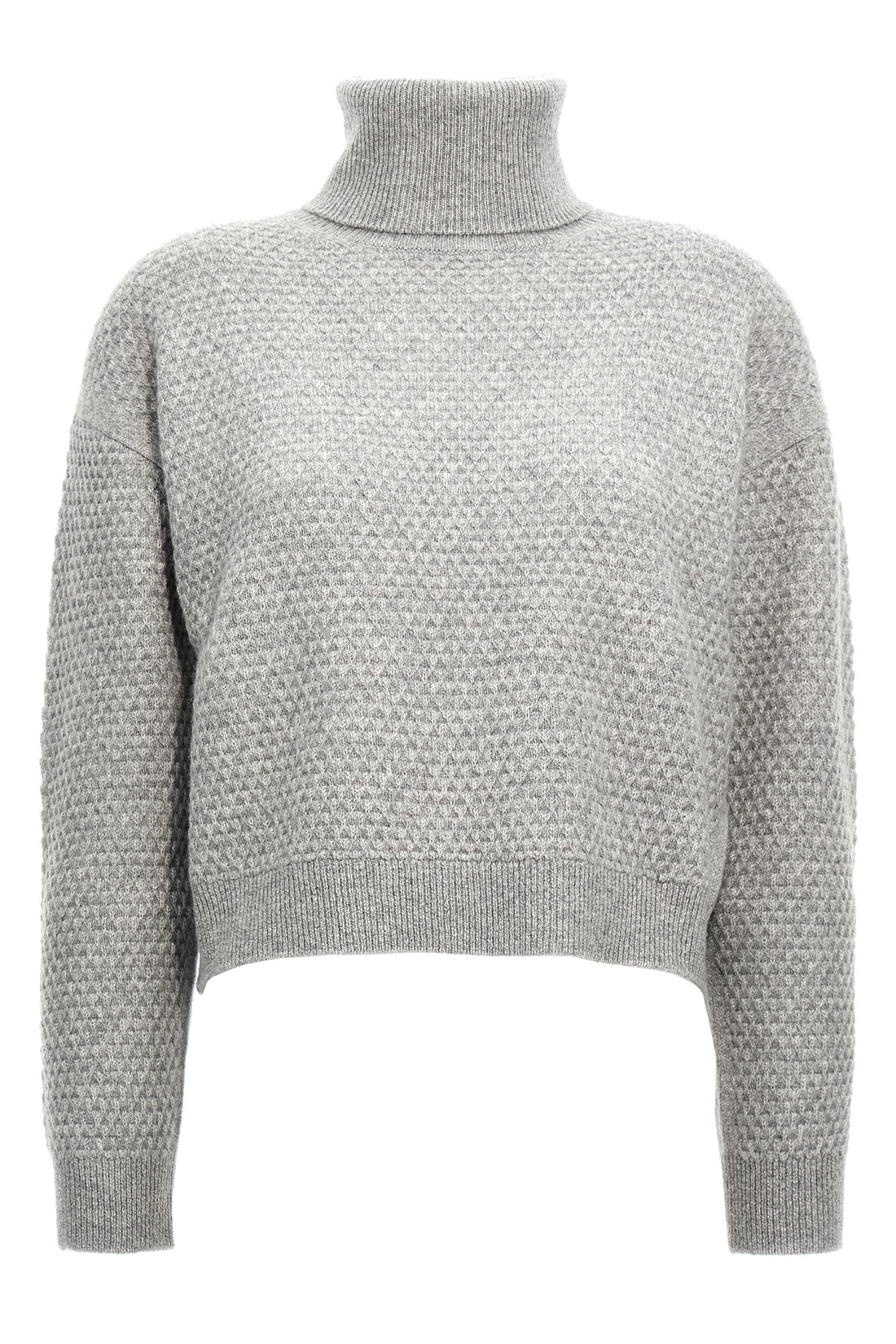 MAX MARA STUDIO L nero worked cashmere sweater