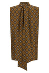 all-over tie-print silk twill top