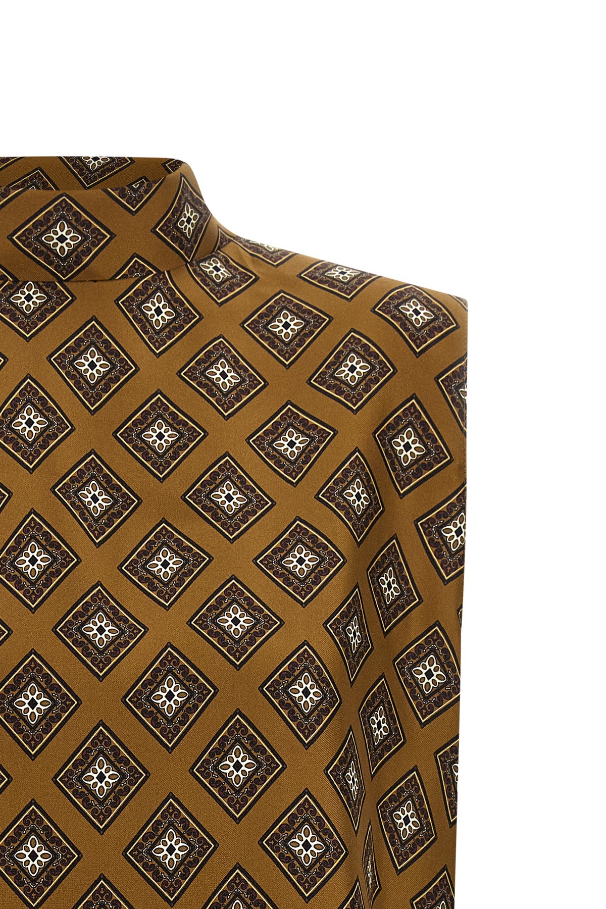 all-over tie-print silk twill top