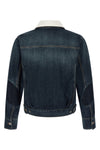 laguna jacket in cotton denim aged by brushing over the entire surface and was