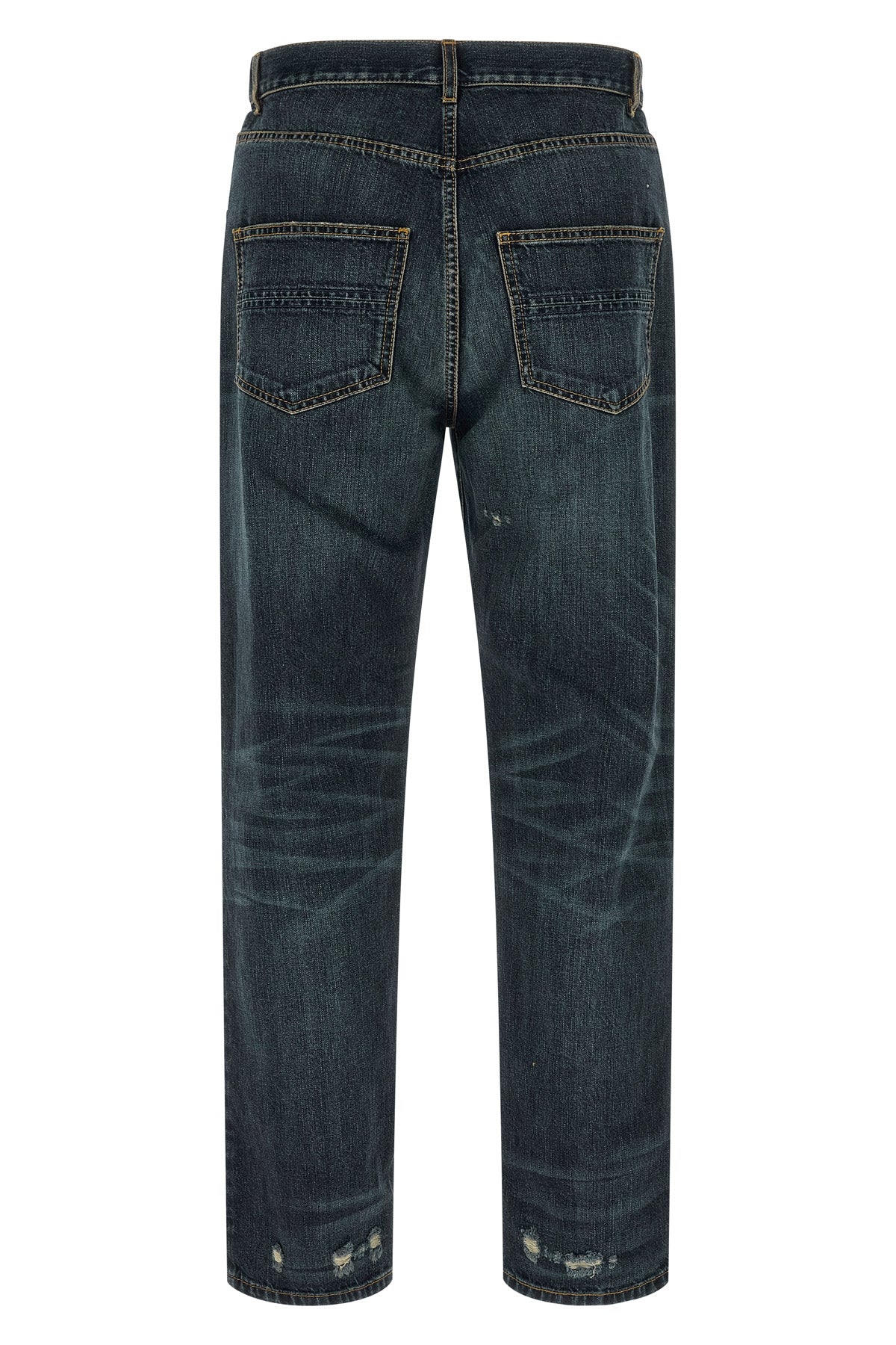 warkworth jeans in cotton denim aged by brushing the entire surface and washed