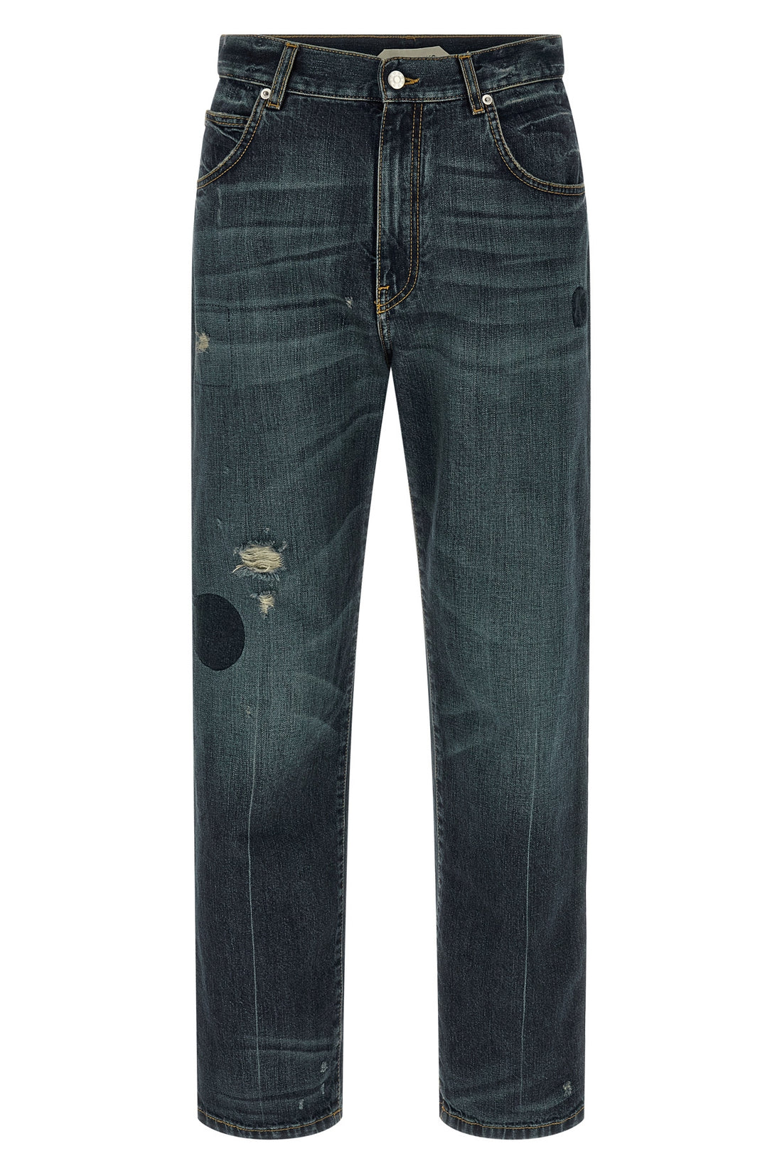 NAMACHEKO L warkworth jeans in cotton denim aged by brushing the entire surface and washed