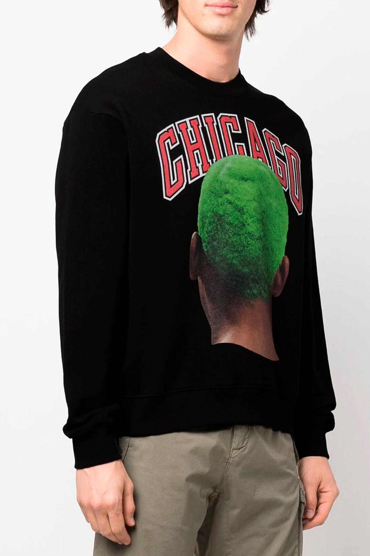 chicago player green cotton crew neck sweatshirt