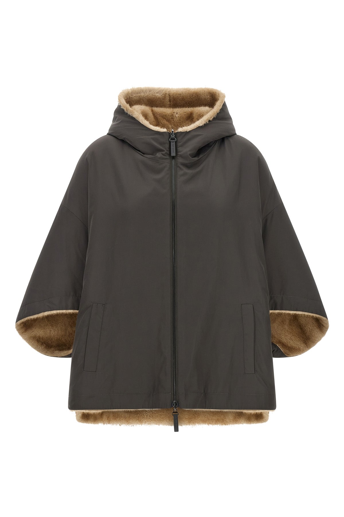 the lou andrea reversible cape redefines the concept of outerwear through a vers