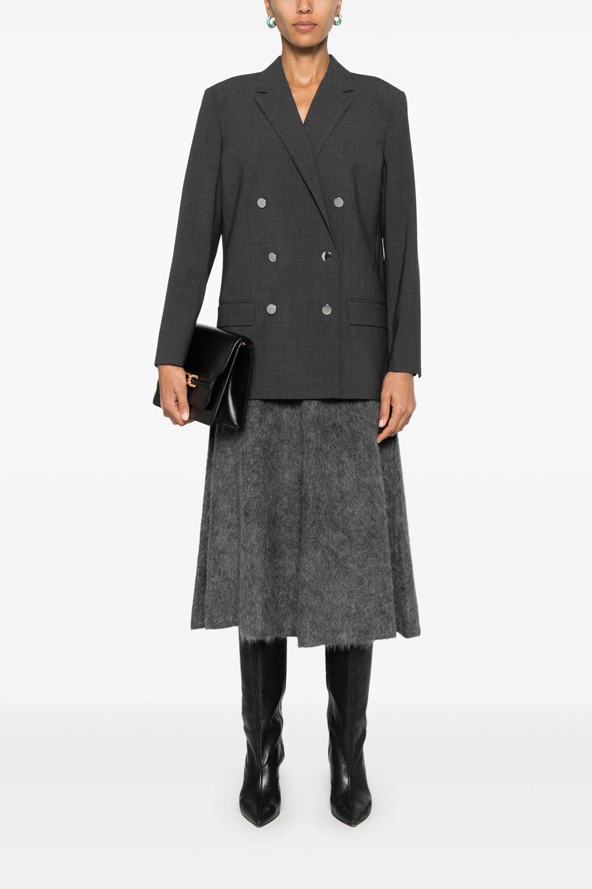 boxy double-breasted wool blazer