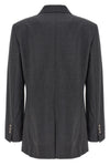 boxy double-breasted wool blazer