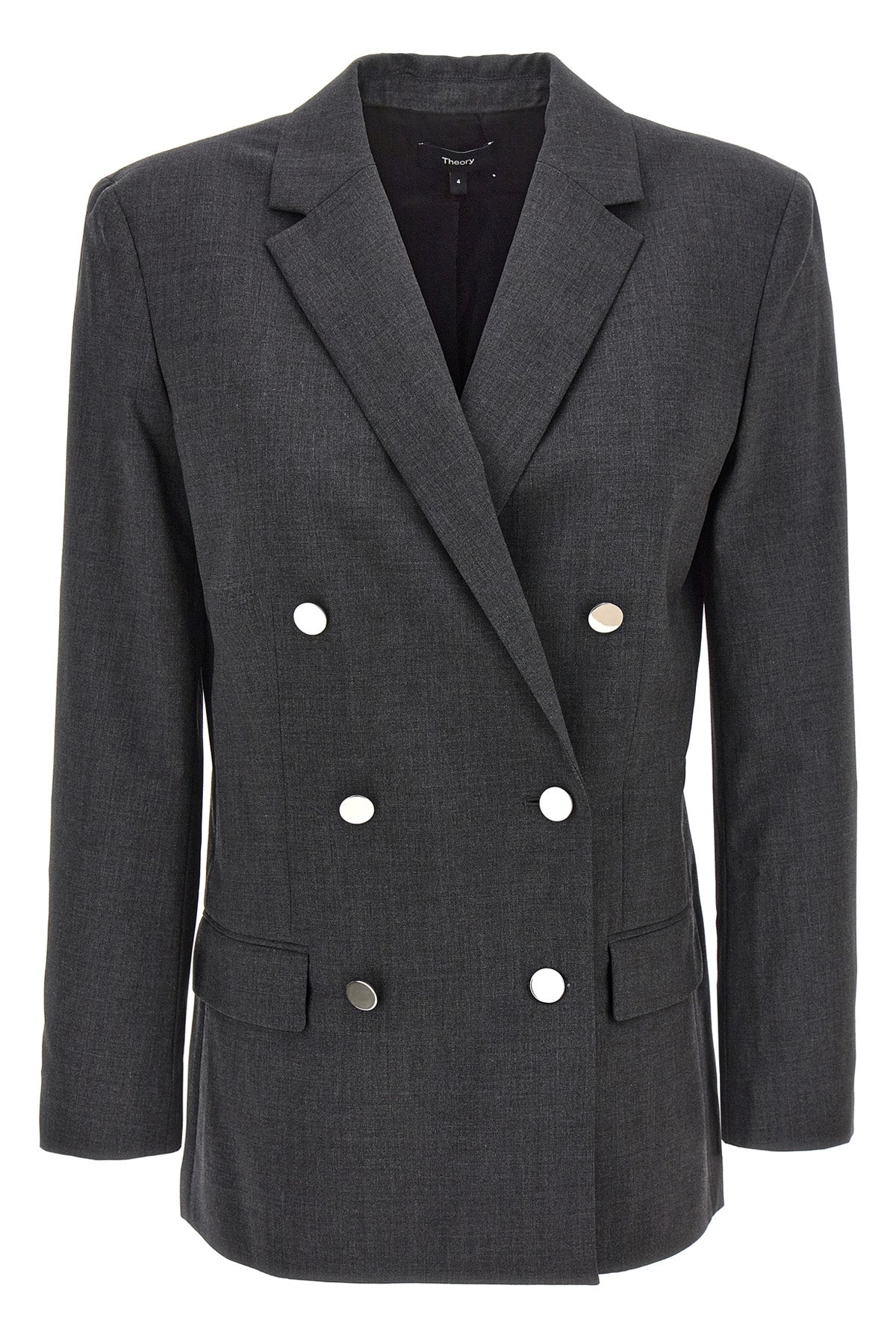 boxy double-breasted wool blazer