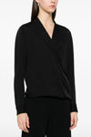 pk label wrap silk blouse