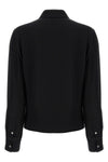 pk label wrap silk blouse
