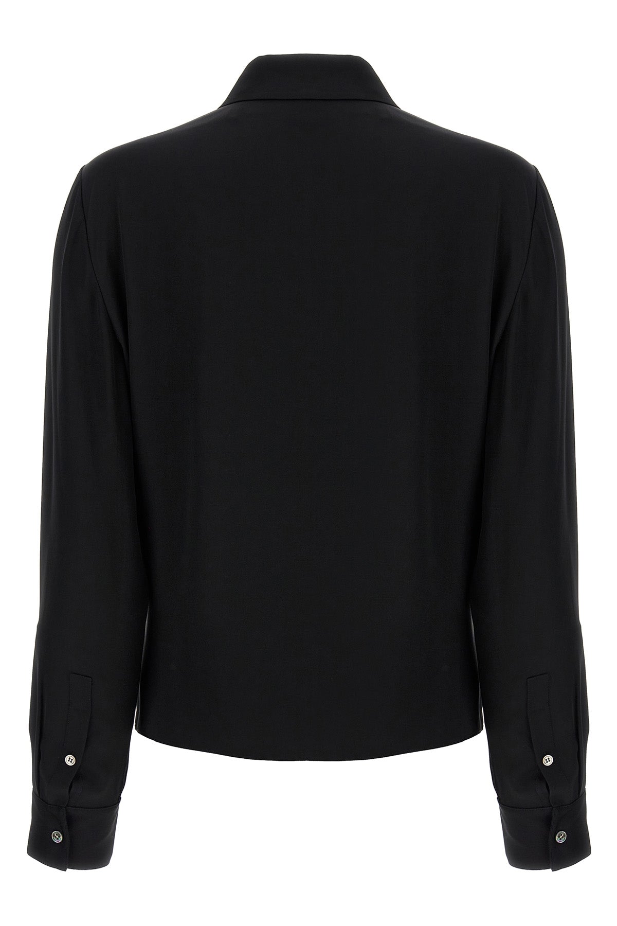 pk label wrap silk blouse