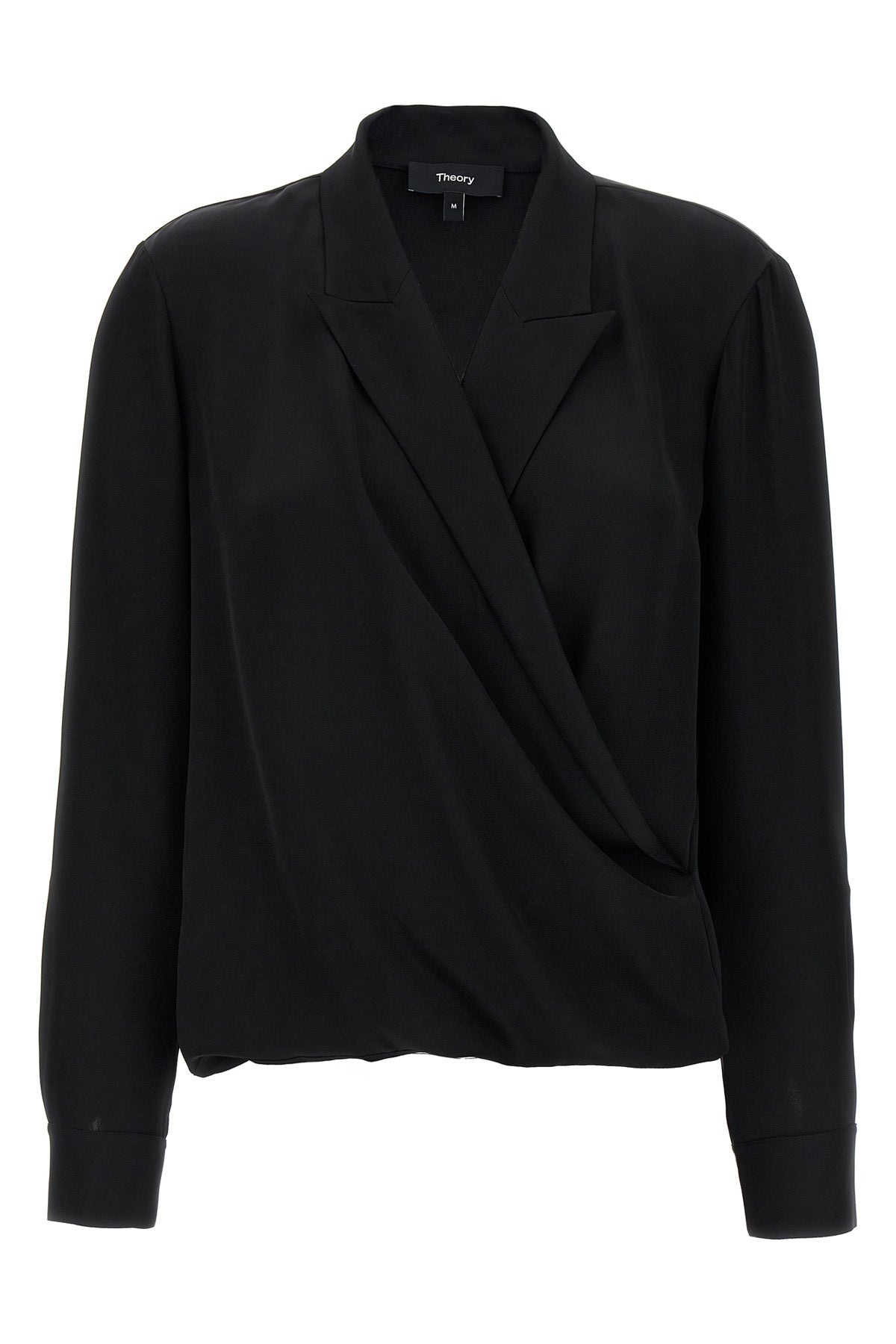 pk label wrap silk blouse