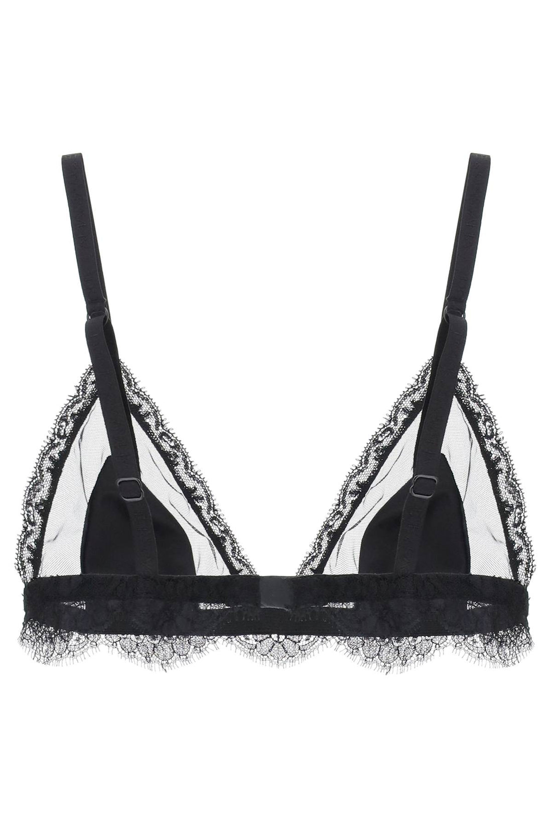 triangle satin and lace bra